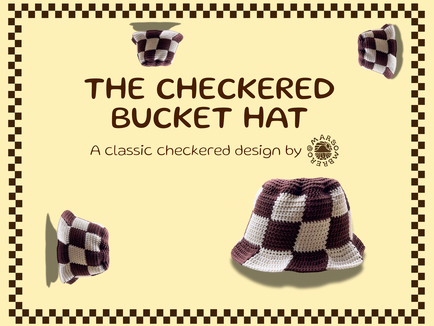 PDF — Checkered Bucket Hat — Digital Pattern