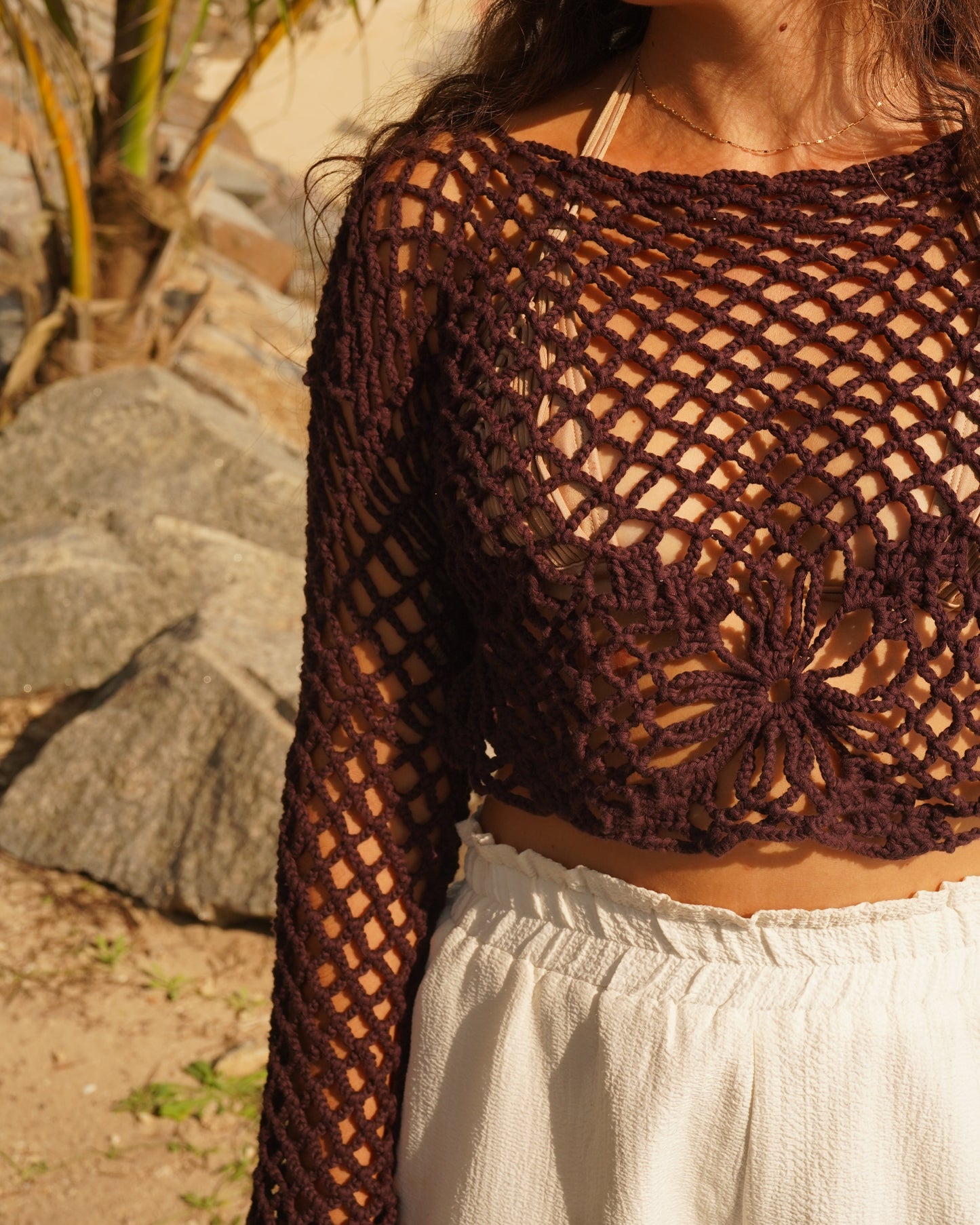 PDF — Flower Long Sleeve Mesh Top — Digital Pattern