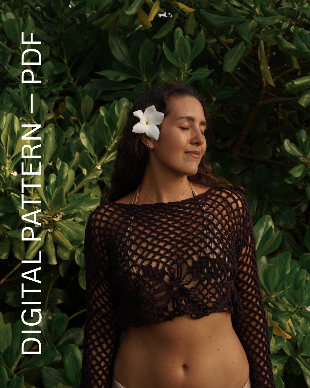 PDF — Flower Long Sleeve Mesh Top — Digital Pattern