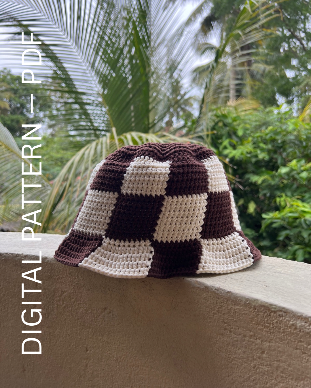 Shaker Hat Patterns Checkered Bucket Hat Crochet Pattern PDF — Colorwork Design – marsombrero