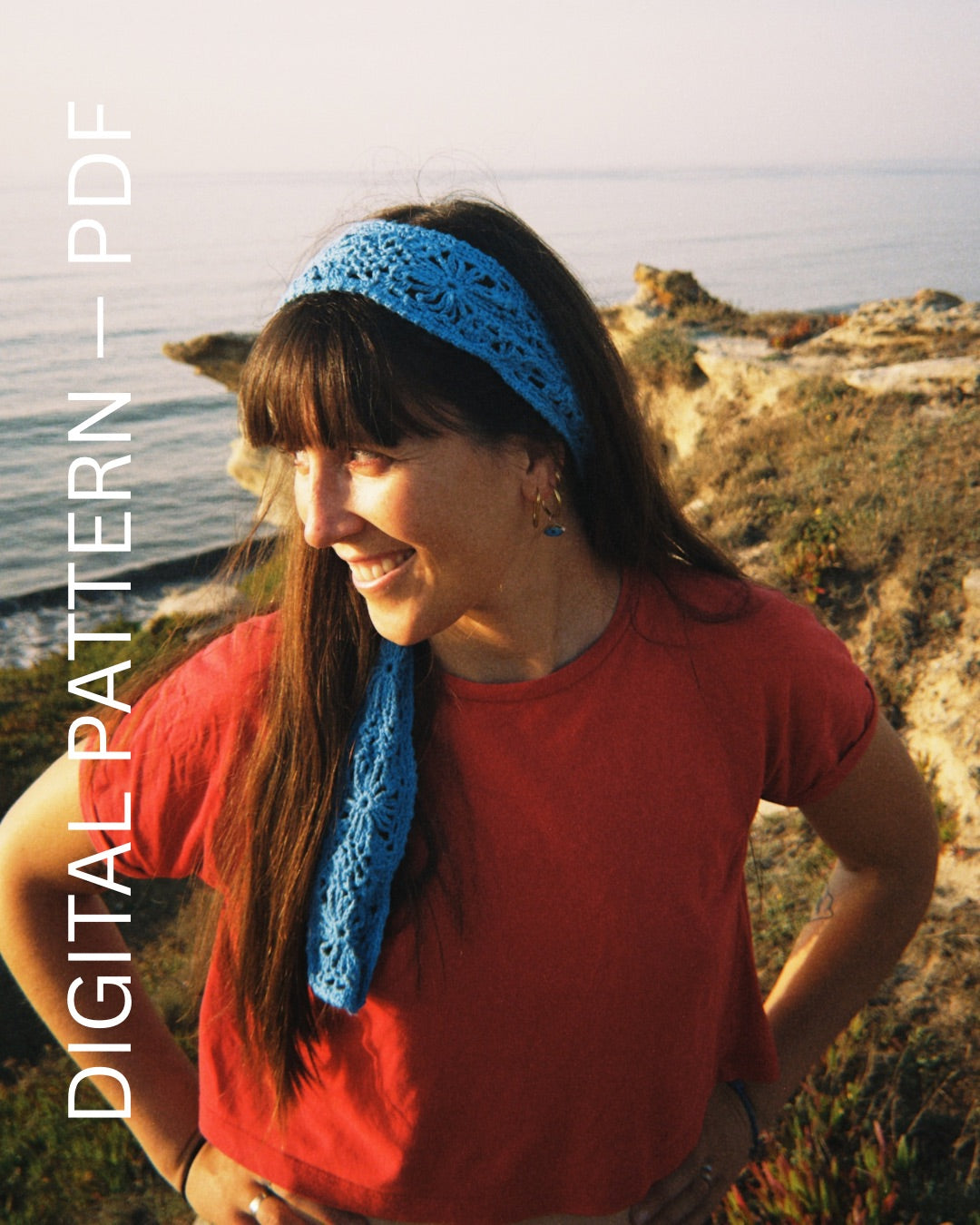 Atlântico Crochet Headband Pattern — Floral Head Scarf, Boho Bandana PDF — Strong Beginner pattern