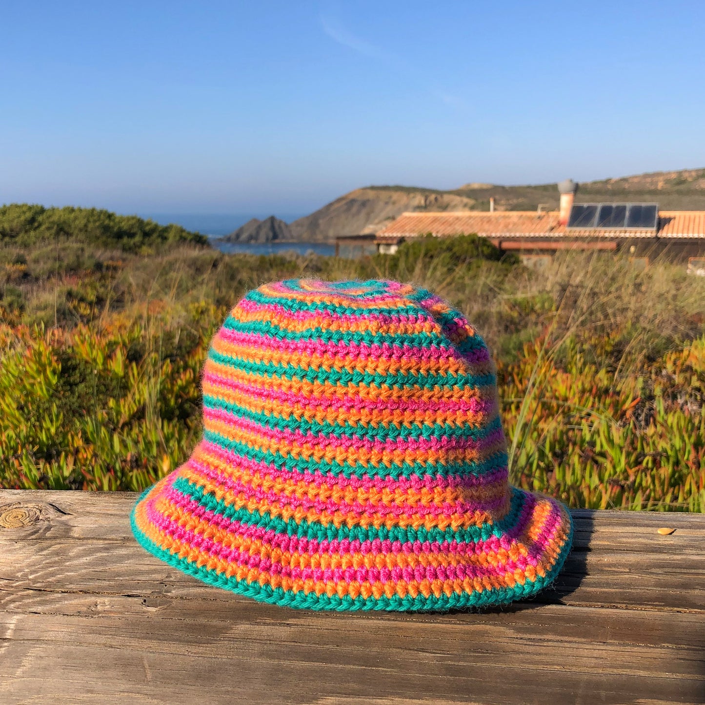 Striped Bucket Hat Crochet Pattern PDF — Verdicio (Beginner-Friendly Colorwork)