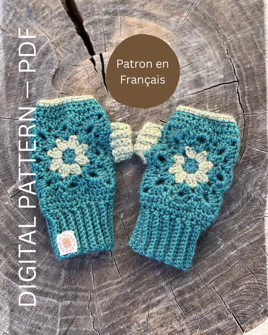 Mitaines Fleuries: Douceur d'Hiver - Patron en Français